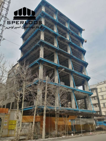 نمای جلوی اسکلت ساختمان قبل از دیوارچینی