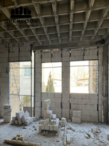 شروع اجرای دیوارچینی در طبقات