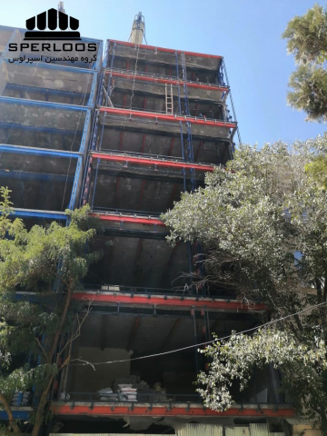 نمای اسکلت ساختمان پروژه