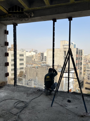 اجرای والپست در اسکلت ساختمان پروژه