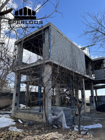 نمای کلی اسکلت ساختمان قبل از دیوارچینی کلی